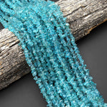 AAA Extra Translucent Natural Apatite Freeform Chip Pebble Nugget Beads Gemstone 15.5" Strand