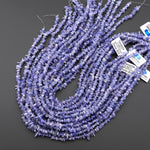 Real Genuine Natural Tanzanite Beads Freeform Center Drilled Chip Gemstone 15.5" Strand