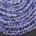Real Genuine Natural Tanzanite Beads Freeform Center Drilled Chip Gemstone 15.5" Strand