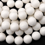 Large Natural White Sponge Coral Beads 16mm 17mm 18mm Smooth Round Gemstone 15.5" Strand