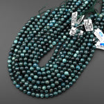 Rare AAA Natural Teal Green Apatite 8mm 10mm Smooth Round Beads 15.5" Strand
