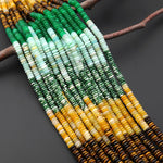 Multicolor Natural Gemstone 6mm Smooth Thin Rondelle Beads Green Tree Agate Yellow Aventurine Tiger's Eye Amazonite 15.5" Strand