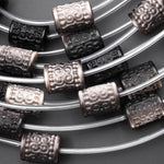 AAA Natural Silver Obsidian Hand Carved Tube Gemstone Crystal Longevity Beads