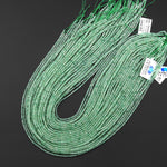Rare AAA Tiny Small African Green Chalcedony 2mm Smooth Rondelle Beads Gemstone 15.5" Strand