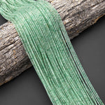 Rare AAA Tiny Small African Green Chalcedony 2mm Smooth Rondelle Beads Gemstone 15.5" Strand