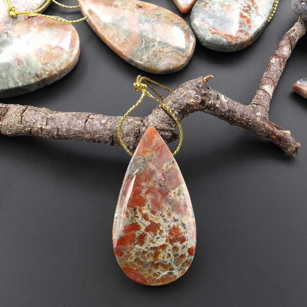Real Genuine Natural Dinosaur Coprolite Dung Teardrop Pendant Side Drilled Gemstone from Utah A7