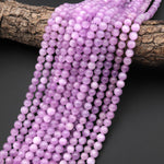 AAA Natural Kunzite 4mm 6mm 8mm 10mm 12mm Smooth Round Beads Gemstone 15.5" Strand