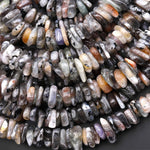 Rare Natural Sunstone Moonstone With Silvery Flashes Freeform Center Drilled Rondelle Disc Beads Gemstone 15.5" Strand