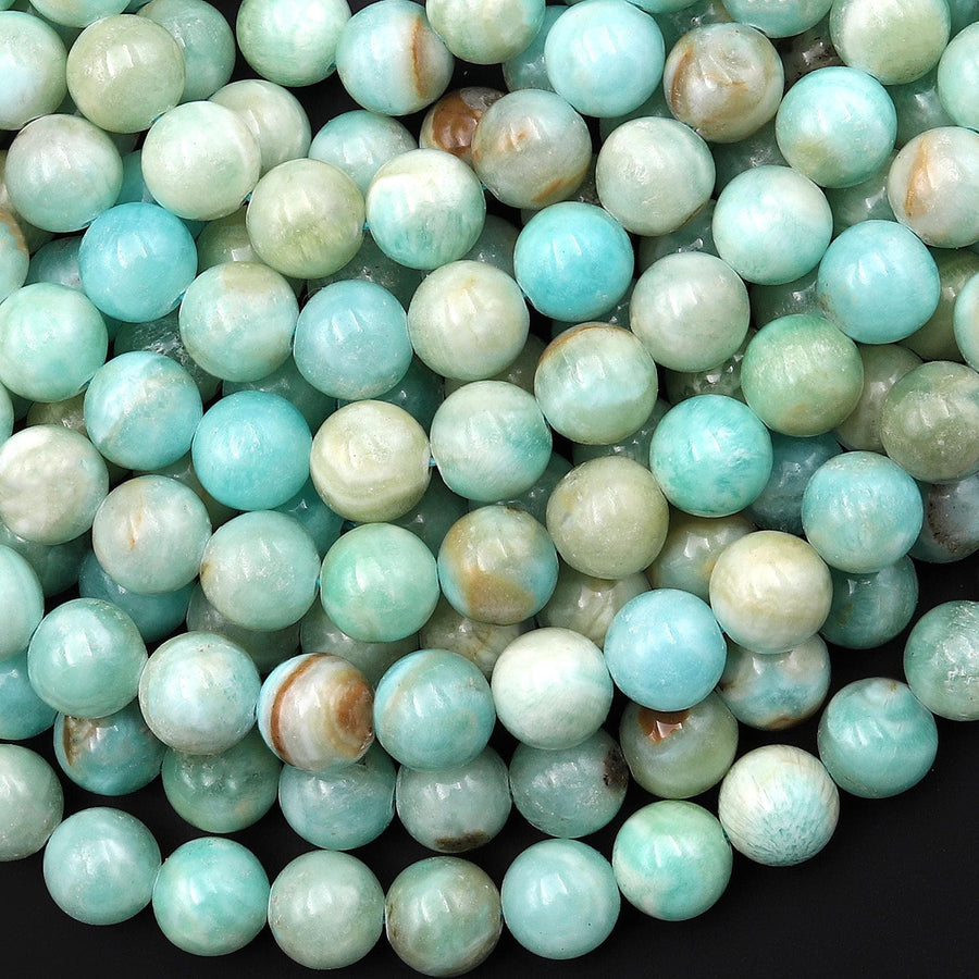 Natural Hemimorphite Smooth Round Beads 6mm 8mm 10mm 12mm 15.5" Strand