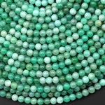 Real Genuine Natural Green Emerald Gemstone Smooth 3mm 4mm Round Beads May Birthstone 15.5" Strand
