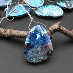 Rare Genuine Natural Shattuckite Freeform Teardrop Pendant Azurite Chrysocolla Gemstone from the Old Arizona Copper Mine