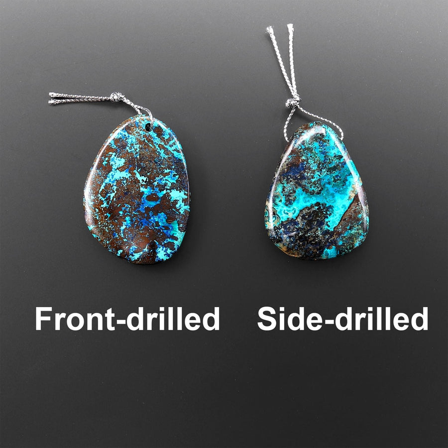 Rare Genuine Natural Shattuckite Freeform Teardrop Pendant Azurite Chrysocolla Gemstone from the Old Arizona Copper Mine