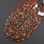 Natural Red Creek Jasper Smooth Cylinder Tube 4x4mm Beads 15.5" Strand