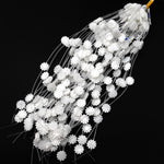 AAA Natural White Mother of Pearl Hand Carved Chrysanthemum Flower Gemstone Beads 15mm Strand