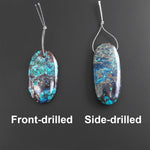 Rare Genuine Natural Shattuckite Freeform Oval Pendant Azurite Chrysocolla Gemstone from the Old Arizona Copper Mine