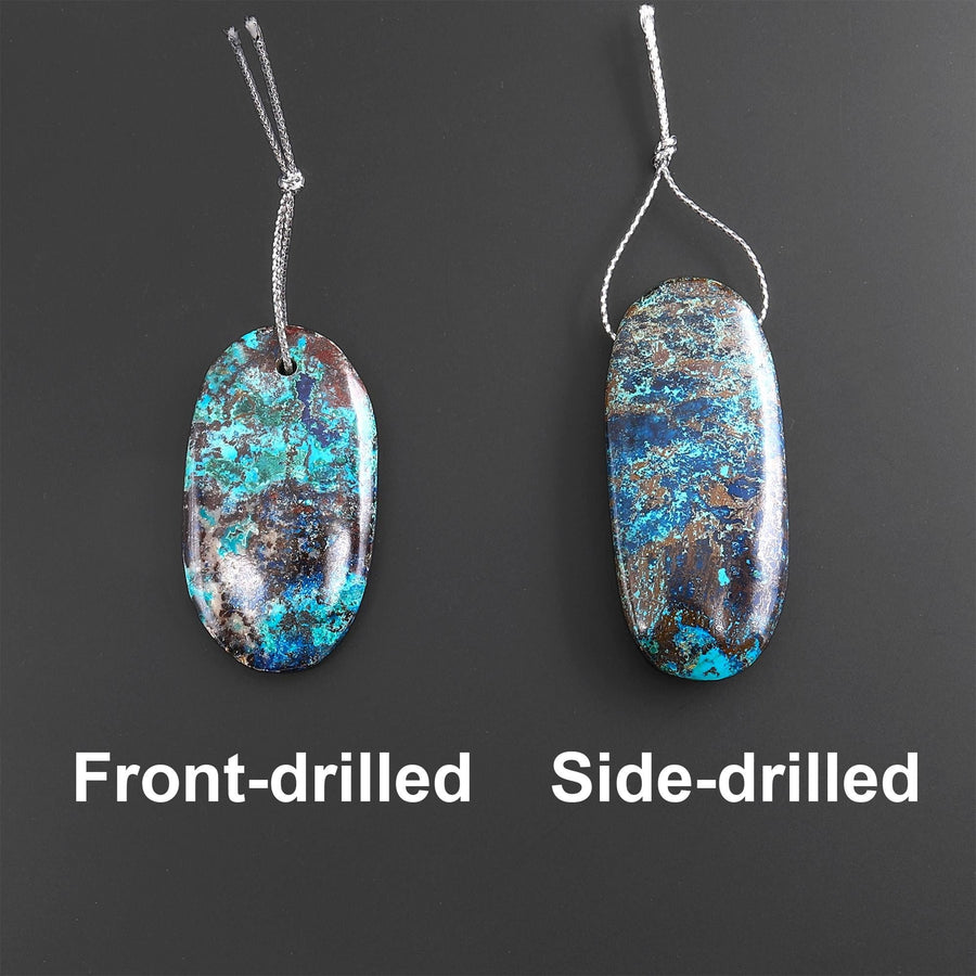 Rare Genuine Natural Shattuckite Freeform Oval Pendant Azurite Chrysocolla Gemstone from the Old Arizona Copper Mine