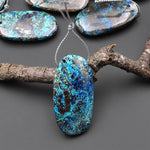 Rare Genuine Natural Shattuckite Freeform Oval Pendant Azurite Chrysocolla Gemstone from the Old Arizona Copper Mine