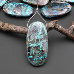 Rare Genuine Natural Shattuckite Freeform Oval Pendant Azurite Chrysocolla Gemstone from the Old Arizona Copper Mine