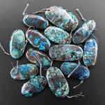 Rare Genuine Natural Shattuckite Freeform Oval Pendant Azurite Chrysocolla Gemstone from the Old Arizona Copper Mine
