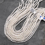 Genuine Freshwater Small 5mm Off Round White Pearls 15.5" Strand