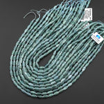 AAA Natural Guatemalan Jade Swirly Bamboo Barrel Beads 5x8mm 15.5" Strand