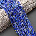 Natural Blue Lapis Carved 6mm Smooth Heart Beads Gemstone 15.5" Strand