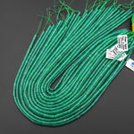 Emerald Green Agate 4mm Heishi Rondelle Beads 15.5" Strand