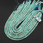 AAA Faceted Natural Peruvian Amazonite Beads 6x3mm hexagon Heishi Rondelle 15.5" Strand