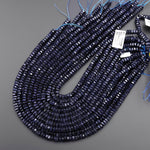AAA Faceted Blue Goldstone Beads 6x3mm hexagon Heishi Rondelle 15.5" Strand