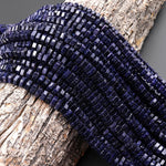 AAA Faceted Blue Goldstone Beads 6x3mm hexagon Heishi Rondelle 15.5" Strand