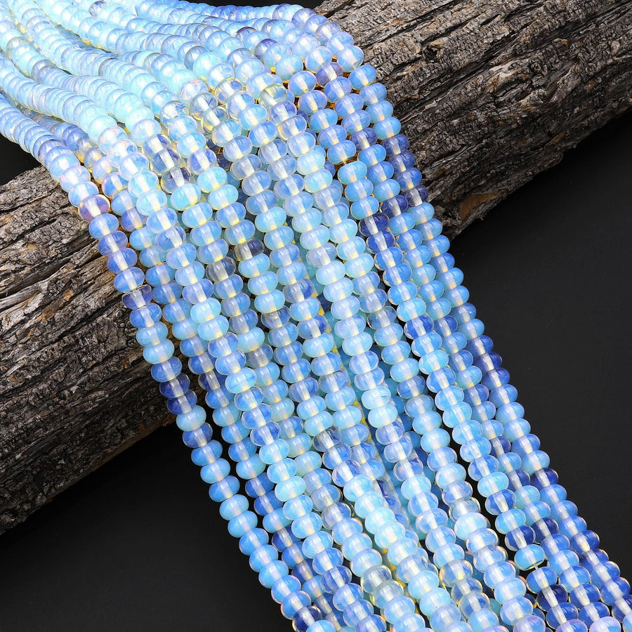 Opalite 8x5mm Smooth Rondelle Beads 15.5" Strand