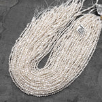 Genuine Natural White Freshwater Pearl 4mm Center Drilled Nugget Beads 14.5" Strand