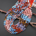 4 Four Leaf Clover Mixed Natural Gemstone Beads Natural Amazonite Tiger's Eye Aventurine Petrified Rhodonite Lapis 7mm 8mm 15.5" Strand