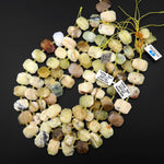 Natural Yellow Opal Faceted Rectangle Octagon Beads Center Drilled 15.5" Strand