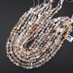 Natural Rock Crystal Phantom Quartz Irregular Pebble Rounded Nugget Beads 15.5" Strand