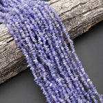 Real Genuine Natural Tanzanite Beads Freeform Center Drilled Chip Gemstone 15.5" Strand