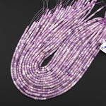 Natural Lilac Purple Lepidolite 4x4mm Tube Cylinder Beads 15" Strand
