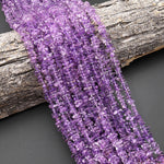 Translucent Natural Amethyst Beads Freeform Smooth Pebble Nugget Center Drilled 15.5" Strand