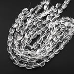 Natural Rock Quartz Beads Freeform Barrel Oval Nuggets Clear Healing Crystals 15.5" Strand