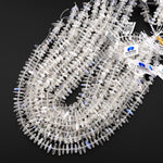 AAA Natural Blue Rainbow Moonstone Beads Center Drilled Freeform Thin Rondelle Disc 15.5" Strand