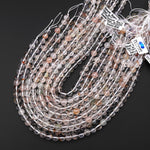 Natural Rock Crystal Phantom Quartz Smooth Round 6mm 8mm 10mm 12mm Beads 15.5" Strand
