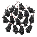 Hand Carved Natural Black Obsidian Owl Pendant Gemstone Animal Bead