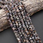 Rare Natural Sunstone Moonstone With Silvery Flashes Freeform Center Drilled Rondelle Disc Beads Gemstone 15.5" Strand