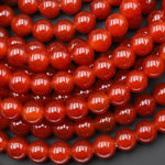 AAA Large Hole Beads 2mm 3mm Drill Natural Red Agate 6mm 8mm 10mm Round Beads 8" Strand