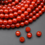 AAA Large Hole Beads 2mm 3mm Drill Natural Red Agate 6mm 8mm 10mm Round Beads 8" Strand