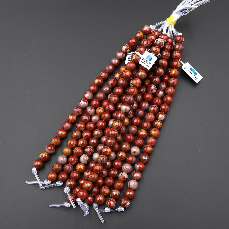 AAA Large Hole Beads 2mm 3mm Drill Natural Australian Noreena Jasper 8mm 10mm Round Beads 8" Strand