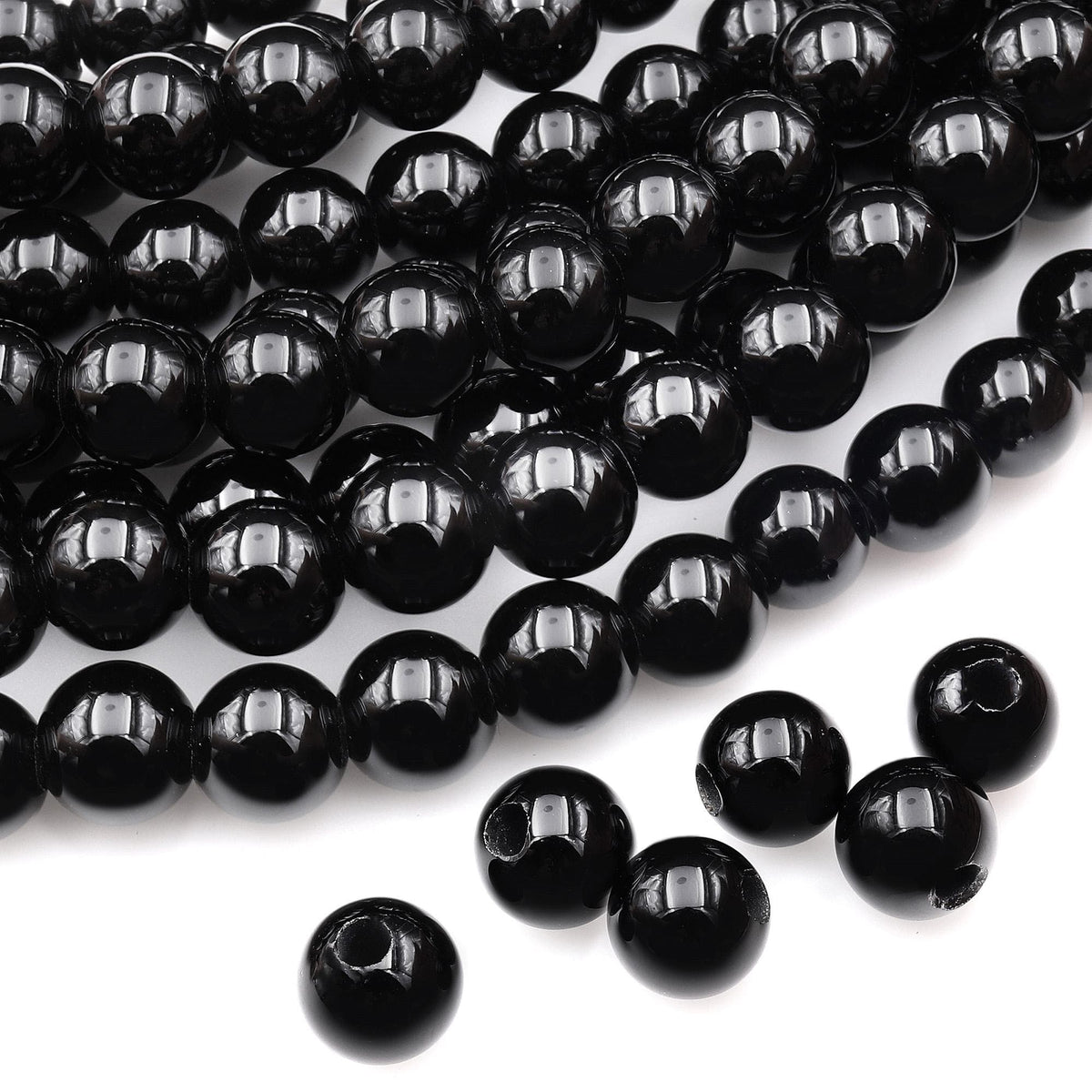 AAA Large Hole Beads 2mm 3mm Drill Natural Onyx 6mm 8mm 10mm Round Bea ...