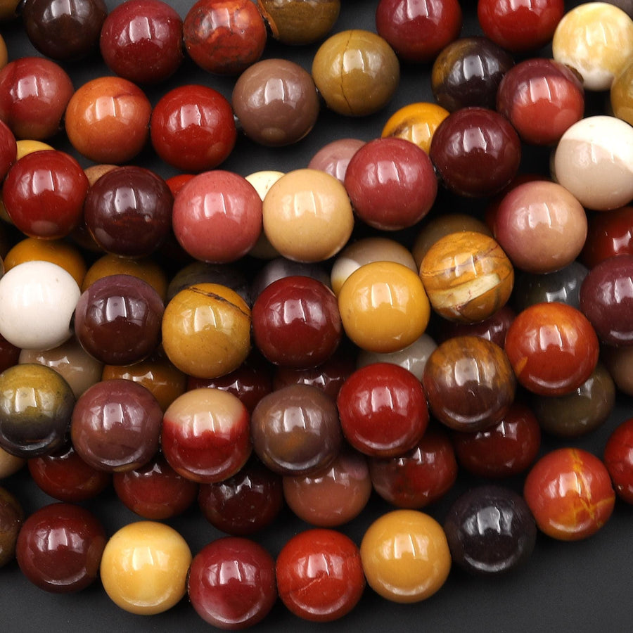 AAA Large Hole Beads 2mm 3mm Drill Natural Australian Mookaite Jasper 8mm 10mm 12mm Round Beads 8" Strand