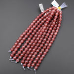 AAA Large Hole Beads 3mm Drill Natural Strawberry Quartz 10mm Round Beads 8" Strand