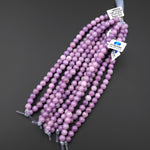 AAA Large Hole Beads 2.5mm Drill Natural Violet Purple Lepidolite 8mm Round Beads 8" Strand